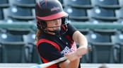 Diamond 9 Sun Classic Summer Showcase A softball batter swings her bat