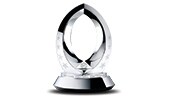 A trophy in the shape of a football on a stand