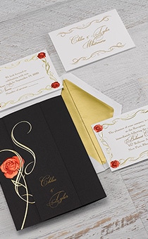 Wedding Stationery Invitations Disney S Fairy Tale Weddings Belle Magic Spell Invitations
