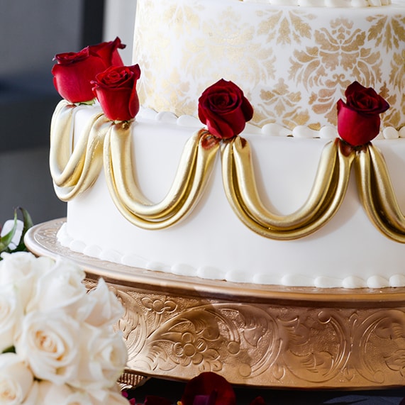 Wedding Cake Wednesday Beauty and the Beast Roses Disney Weddings