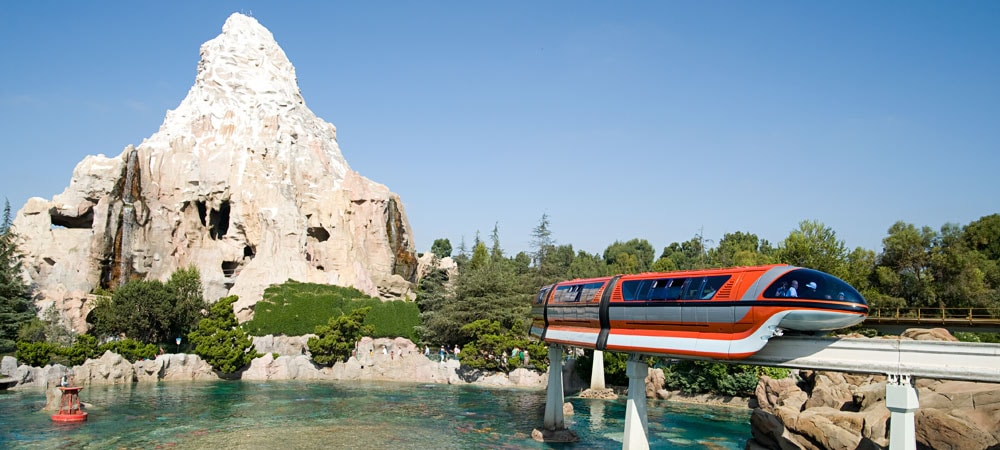 Disneyland Monorail and Matterhorn Mountain