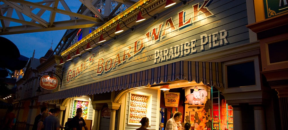Games of the Boardwalk at Paradise Pier Sign