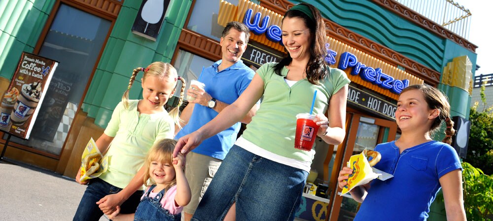 Family Walking in Downtown Disney District