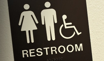 Restroom Facilities A restroom sign with icons of a woman, a man and a wheelchair