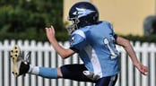 KSA Events Kick Off Classic A football player follows through on a kick