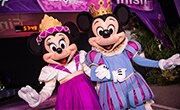 Minnie Mouse and Mickey Mouse at Finish Line