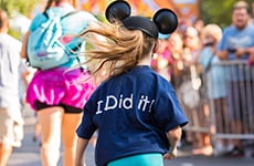 Young runner participates in the runDisney Kids Races during Disneyland Half Marathon Weekend at Disneyland Resort.