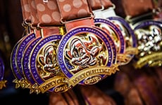 Dopey Challenge medals for Walt Disney World Marathon Weekend.