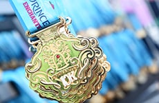 Disney Princess Enchanted 10K medal for Disney Princess Half Marathon Weekend at Walt Disney World Resort.