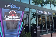 Entrance for the runDisney Health & Fitness Expo during the Star Wars Half Marathon – The Dark Side race weekend.