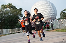 Runners approach the finish line during the Star Wars Rival Run 10K.
