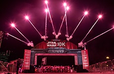 Start line of the Star Wars 10K during Star Wars Half Marathon – The Dark Side race weekend.