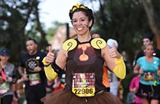Runner dressed as Cogsworth during the Disney Wine & Dine Half Marathon