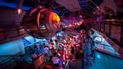 Space Mountain is a popular roller-coaster-like attraction at Disneyland park