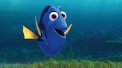 Dory, a friendly Pacific regal blue tang fish with a short memory