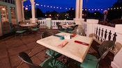 Outdoor patio seating for 4 at Olivia's Café