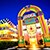 The illuminated exterior of Disney’s All Star Music Resort