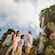 A family of 4 gazing in wonder at the majestic floating mountains of Pandora – The World of Avatar