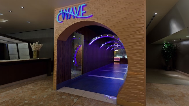 Tubular wave-like entry to The Waveâ€¦ of American Flavors
