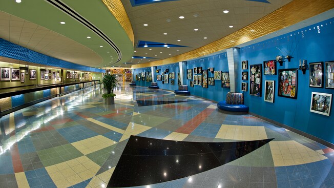 Classic Hall and timeline wall displays at Disney's Pop Century Resort