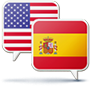 Bandera estadounidense y bandera española Icono de bandera estadounidense y bandera española