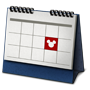 Un icono de un calendario con una casilla marcada con un símbolo de Mickey Un icono de un calendario con una casilla marcada con un símbolo de Mickey